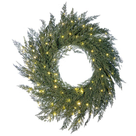 Cypress Pre-Lit LED Wreath | Village Lighting Company