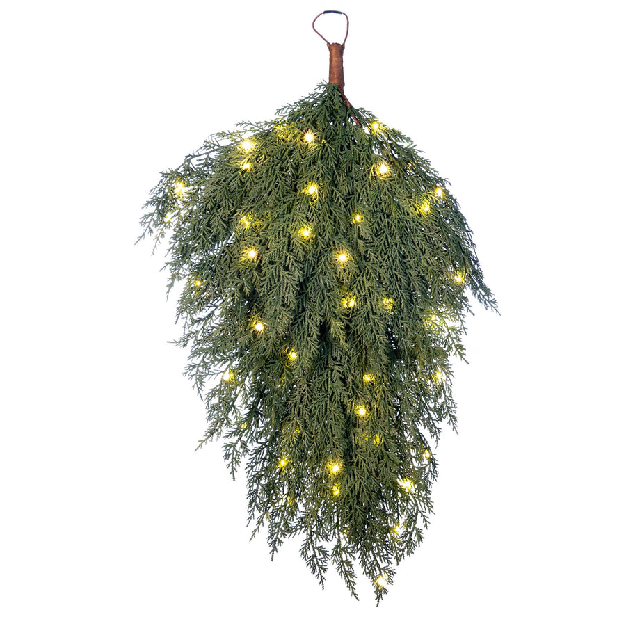 Cypress Pre-Lit Teardrop Swag | Village Lighting Company