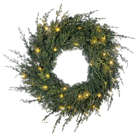 Cedar Pre-Lit LED Wreath | Village Lighting Company