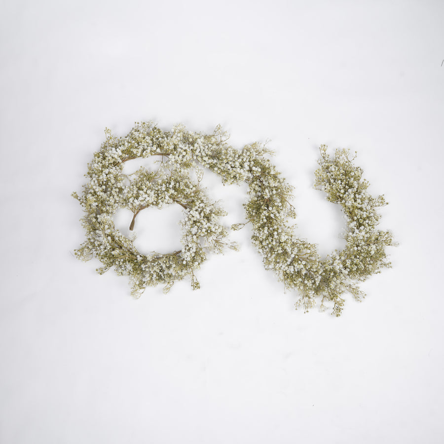 Baby's Breath Garland - Unlit (9 Foot) | Village Lighting Company