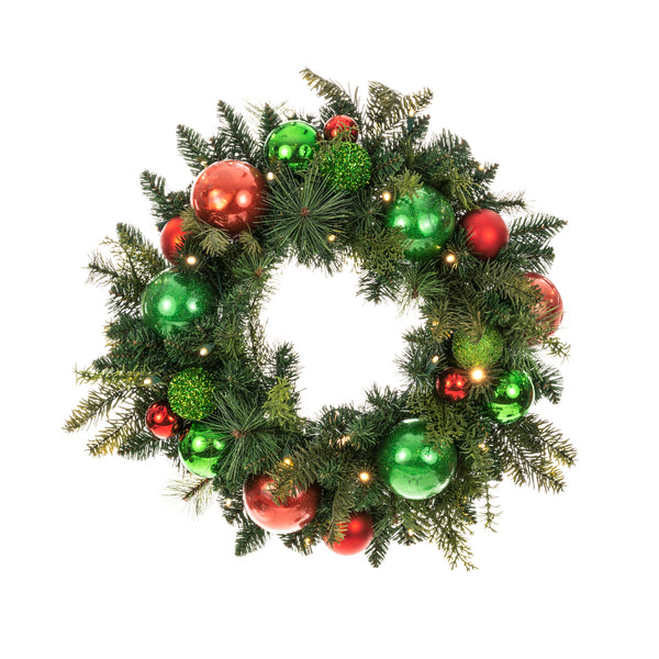 Christmas Cheer Red and Green Wreath