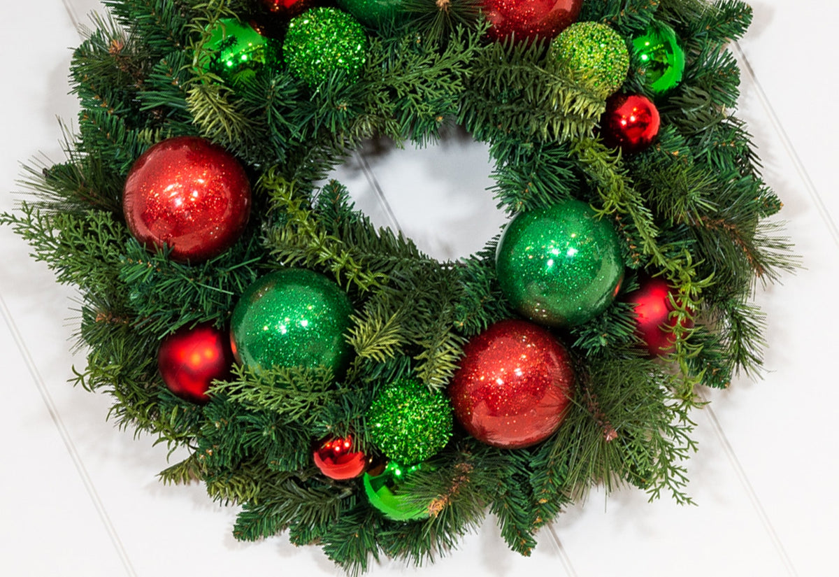 Christmas Cheer Red and Green Wreath - 24