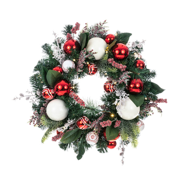 Nordic Red and White Wreath