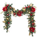 Golden Leaf Red Magnolia Christmas Garland - 9 ft. Thumbnail | Village Lighting Company