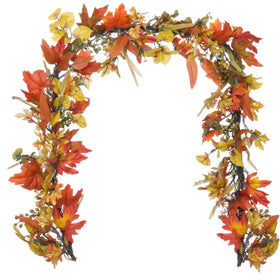 Fall Harvest Leaf Garland - 9 ft. | Village Lighting Company