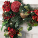 Scarlet Hydrangea Decorated Garland - Village Lighting Company Thumbnail | Village Lighting Company