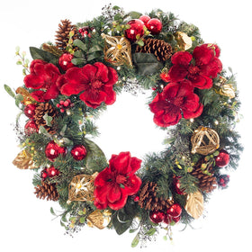 Red Magnolia Wreath | Village Lighting Company