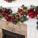 Red Magnolia Decorated Garland - Village Lighting Company Thumbnail | Village Lighting Company