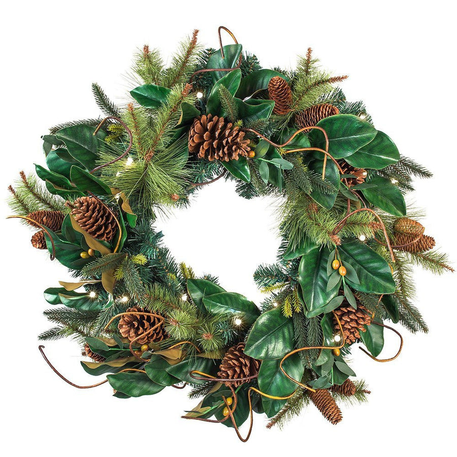 Magnolia Leaf Decorated Wreath - Village Lighting Company | Village Lighting Company