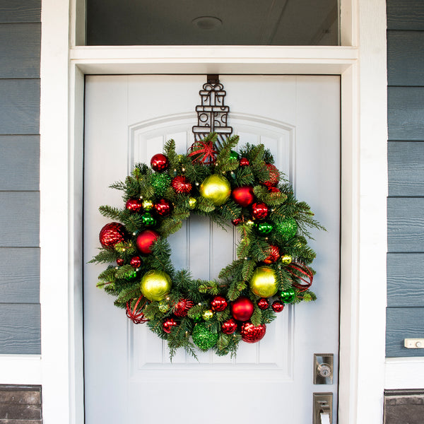 Festive Holiday Decorated Wreath - Village Lighting Company