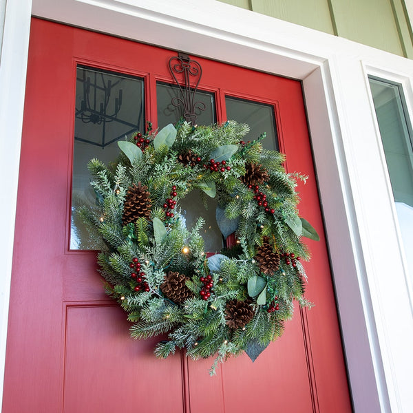 Winter Frost Decorated Wreath - Village Lighting Company
