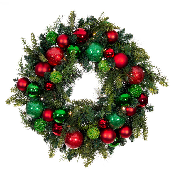 Christmas Cheer Red and Green Wreath | Christmas World