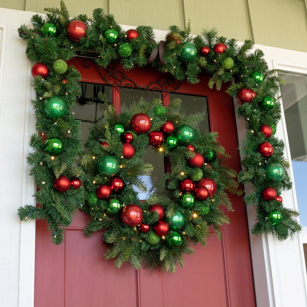 Christmas Cheer Red and Green Wreath - 30"