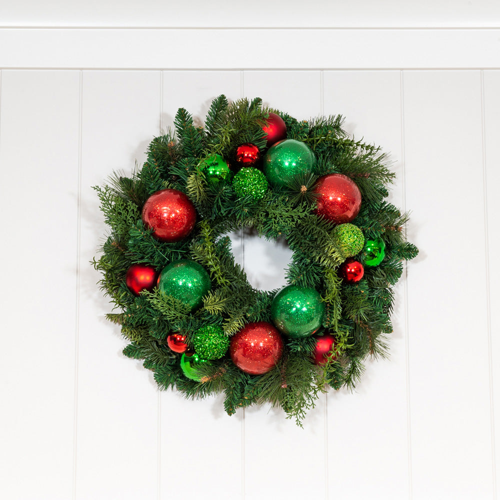 Small Green Wreath with Custom Lighting - My Christmas