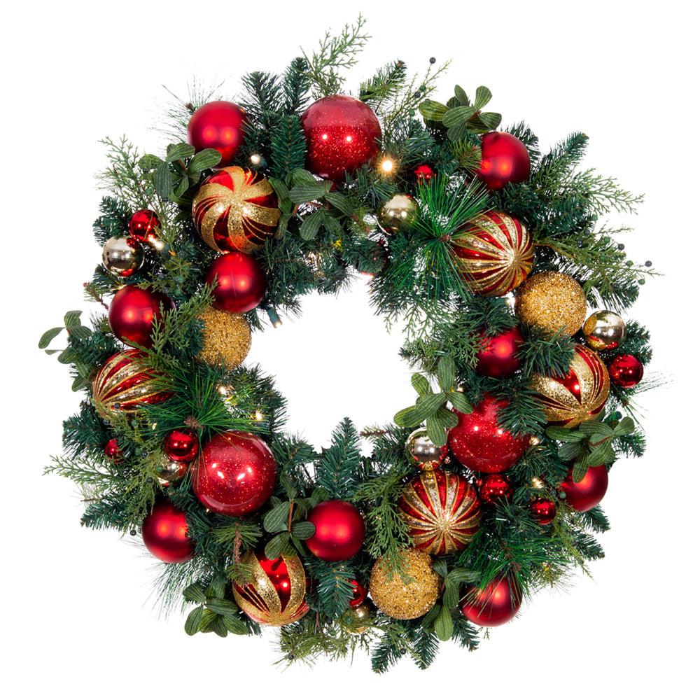 Christmas Classic Red and Gold Wreath | Christmas World