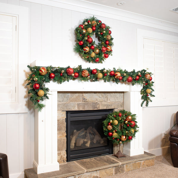 Christmas Classic Red and Gold Wreath - 30"