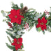 Christmas Poinsettia Christmas Garland - 9 ft. Thumbnail | Village Lighting Company