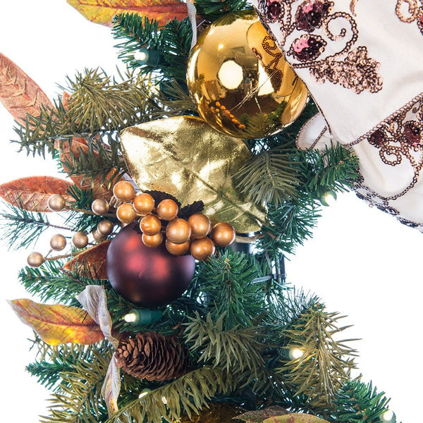 Gold Berry & Ornament Wreath - Village Lighting Company