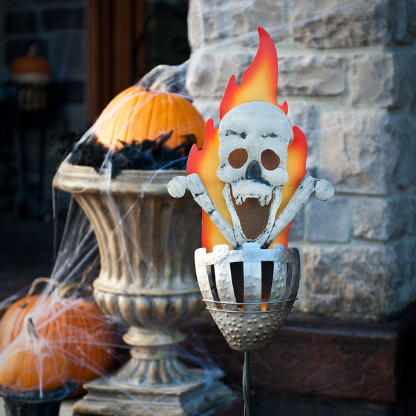 Halloween Skull Light Stake - Village Lighting Company